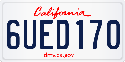 CA license plate 6UED170