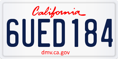 CA license plate 6UED184