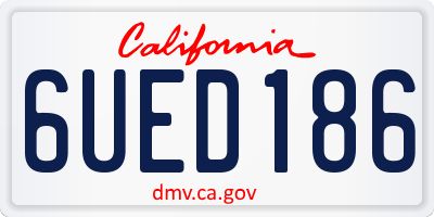 CA license plate 6UED186