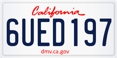 CA license plate 6UED197