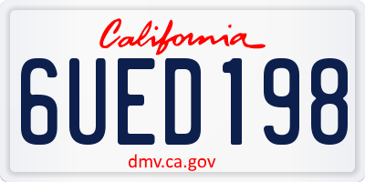 CA license plate 6UED198