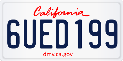 CA license plate 6UED199