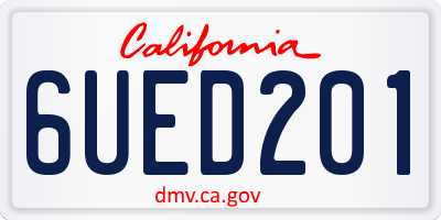CA license plate 6UED201