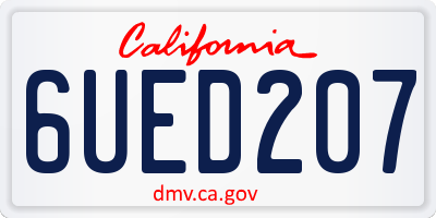 CA license plate 6UED207