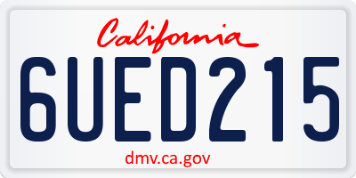 CA license plate 6UED215