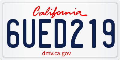 CA license plate 6UED219