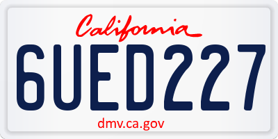 CA license plate 6UED227