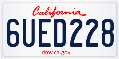 CA license plate 6UED228