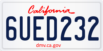 CA license plate 6UED232
