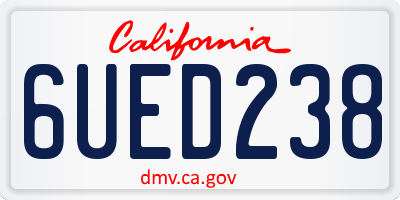 CA license plate 6UED238