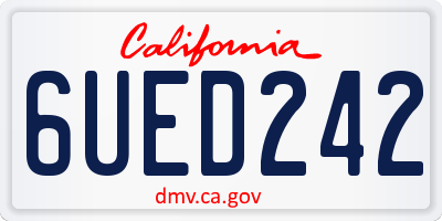 CA license plate 6UED242
