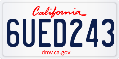 CA license plate 6UED243