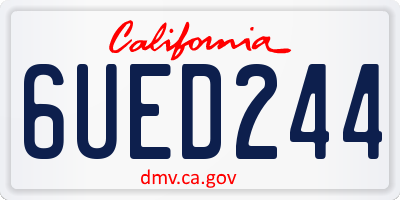 CA license plate 6UED244