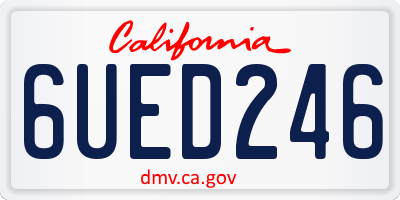 CA license plate 6UED246