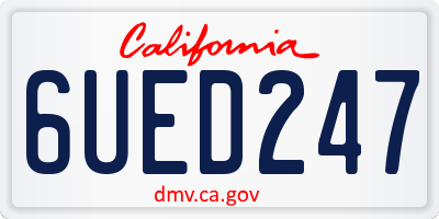 CA license plate 6UED247