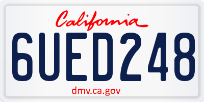 CA license plate 6UED248