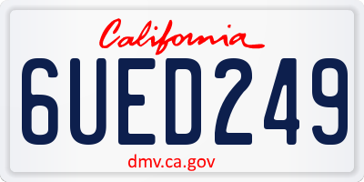 CA license plate 6UED249
