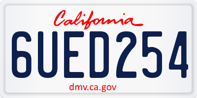 CA license plate 6UED254