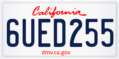 CA license plate 6UED255
