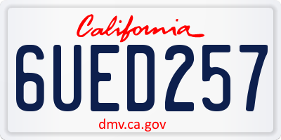 CA license plate 6UED257