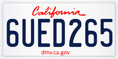 CA license plate 6UED265