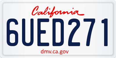 CA license plate 6UED271