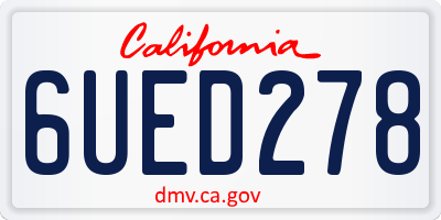 CA license plate 6UED278
