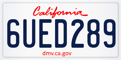 CA license plate 6UED289