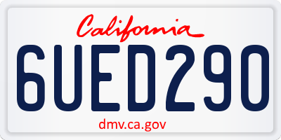 CA license plate 6UED290
