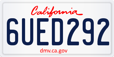 CA license plate 6UED292
