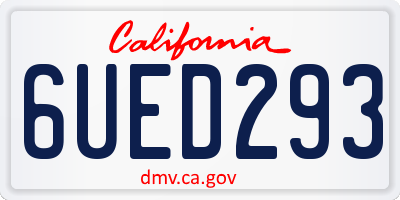 CA license plate 6UED293