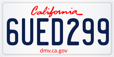 CA license plate 6UED299