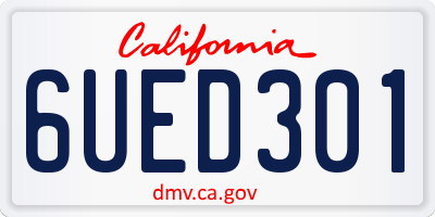 CA license plate 6UED301