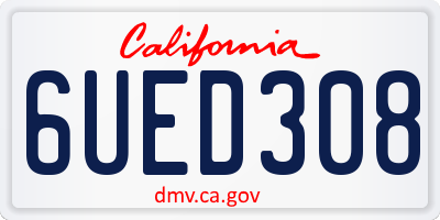 CA license plate 6UED308