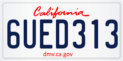 CA license plate 6UED313