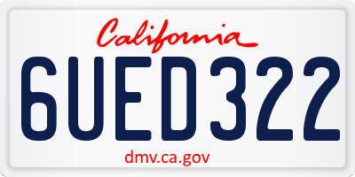 CA license plate 6UED322