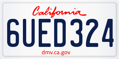 CA license plate 6UED324