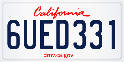 CA license plate 6UED331