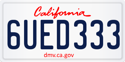 CA license plate 6UED333