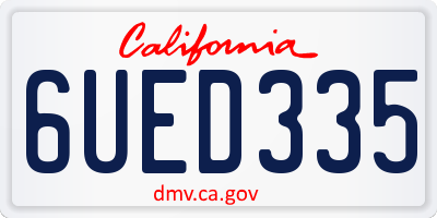 CA license plate 6UED335