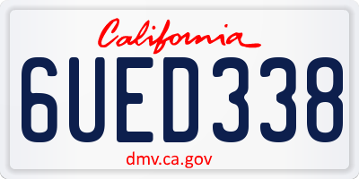 CA license plate 6UED338