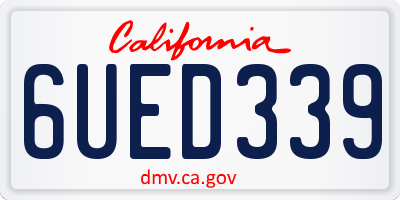 CA license plate 6UED339