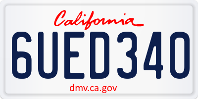 CA license plate 6UED340