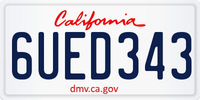 CA license plate 6UED343