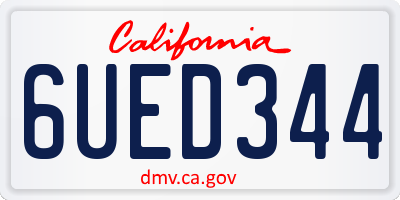 CA license plate 6UED344