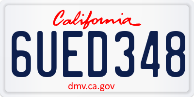 CA license plate 6UED348