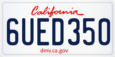 CA license plate 6UED350