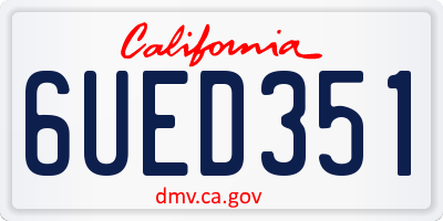 CA license plate 6UED351