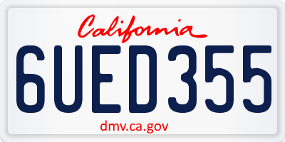 CA license plate 6UED355
