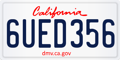 CA license plate 6UED356